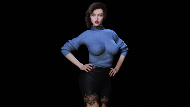 Обои картинки фото 3д графика, люди , people, взгляд, девушка, фон