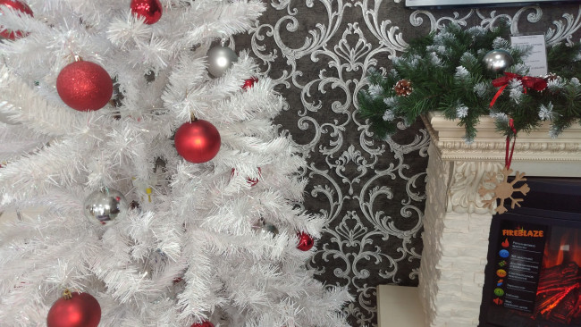 Обои картинки фото праздничные, новогодний очаг, ёлка