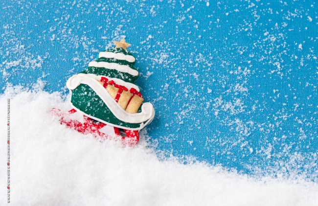 Обои картинки фото календари, праздники,  салюты, фон, сани, елка