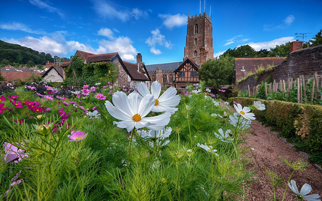 Обои картинки фото англия, города, - улицы,  площади,  набережные, цветник, улица, городок