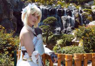 обоя девушки, симонет секунова, наряд, образ, водопад