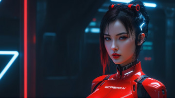 Картинка 3д+графика портрет+ portraits нейросети графика нейроарт ai art нейронные сети рисунки нейро искусство кибер девушка