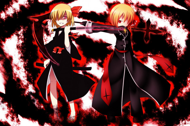 Обои картинки фото аниме, touhou, румия