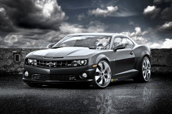 Картинка 2011 chevrolet camaro black cat автомобили