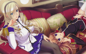 Картинка аниме *unknown другое девушки диван