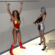 обоя 3д графика, fantasy , фантазия, супермен, комната, девушка