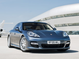 Картинка автомобили porsche синий 2009 970 panamera turbo uk-spec