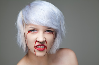 Картинка девушки -unsort+ креатив макияж грим лицо