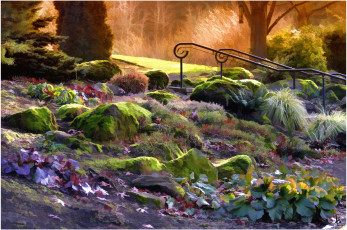 Картинка рисованные природа камни лестница