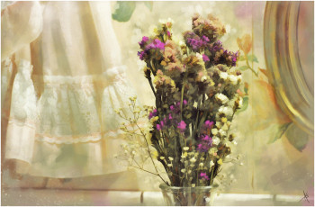 Картинка рисованные цветы букет