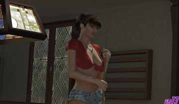 обоя 3д графика, fantasy , фантазия, девушка, кий