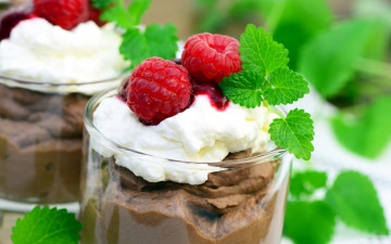 Картинка еда мороженое +десерты малина мята