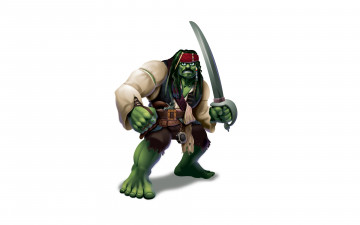 Картинка халк+джек+воробей рисованные комиксы комикс captain jack sparrow джек воробей marvel халк hulk