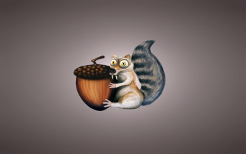 обоя ледниковый период, рисованные, минимализм, ледниковый, период, белка, ice, age, scrat, орех, желудь