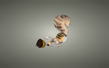 Картинка ледниковый+период рисованные минимализм орех желудь белка ice age ледниковый период scrat