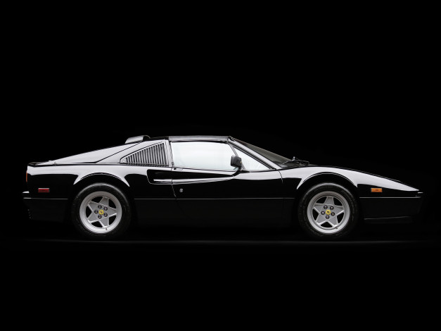 Обои картинки фото автомобили, ferrari, темный, 1985г, us-spec, 328, gts
