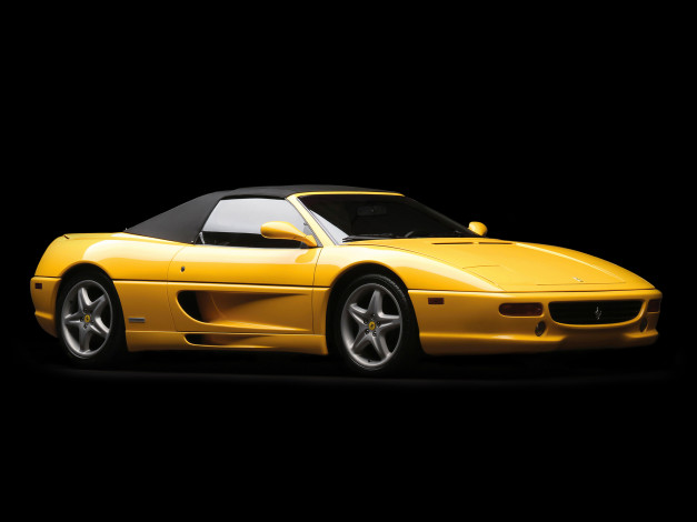 Обои картинки фото автомобили, ferrari, желтый, 1994г, us-spec, spider, f355