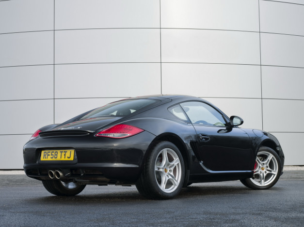 Обои картинки фото автомобили, porsche, 987c, 2009г, uk-spec, cayman, s