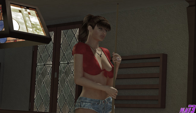 Обои картинки фото 3д графика, fantasy , фантазия, девушка, кий