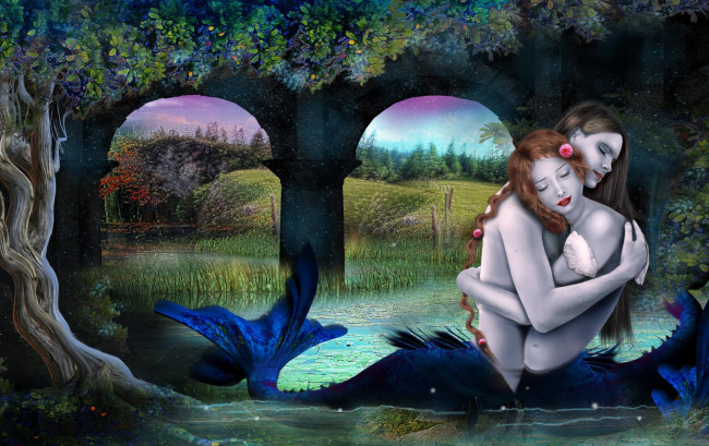 Обои картинки фото фэнтези, русалки