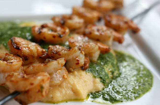 Обои картинки фото еда, шашлык,  барбекю, пюре, соус