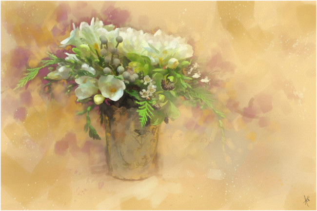 Обои картинки фото рисованные, цветы, букет