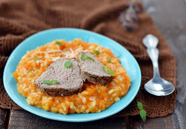 Обои картинки фото еда, вторые блюда, гарнир, мясо, мята