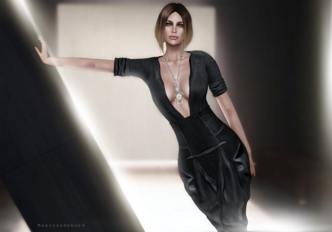 Обои картинки фото 3д графика, people , люди, платье, девушка