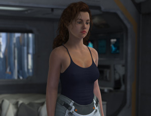 Картинка 3д+графика люди+ people девушка взгляд фон