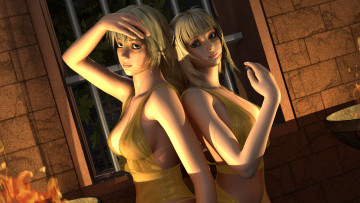 Картинка 3д+графика люди+ people девушки взгляд фон