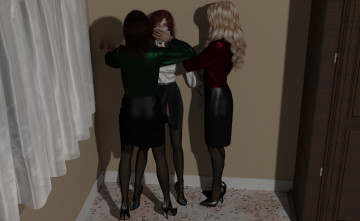 Картинка company+retreat 3д+графика фантазия+ fantasy девушки фон взгляд