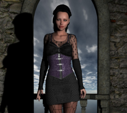 Обои картинки фото 3д графика, люди , people, взгляд, девушка, фон