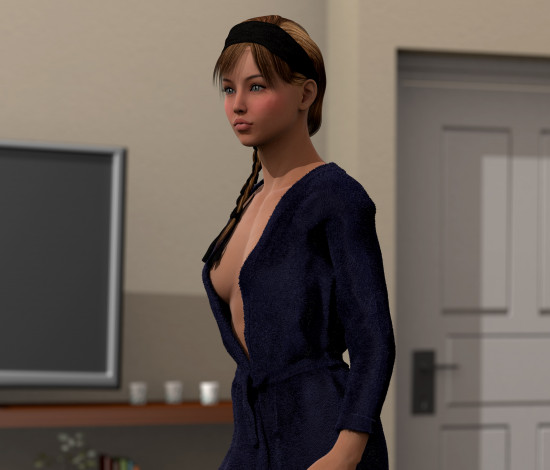 Обои картинки фото 3д графика, люди , people, фон, взгляд, девушка