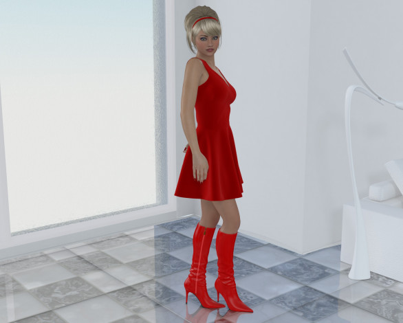 Обои картинки фото 3д графика, люди , people, девушка, взгляд, фон, блондинка