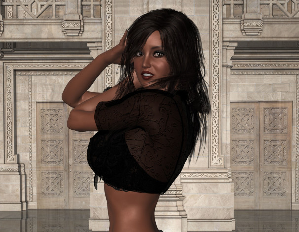 Обои картинки фото 3д графика, люди , people, фон, взгляд, девушка