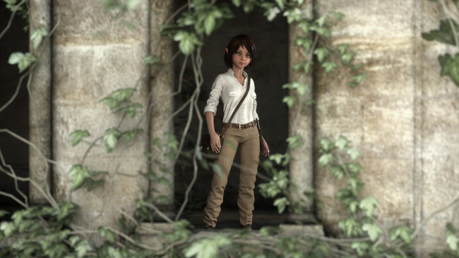 Обои картинки фото 3д графика, эльфы , elves, эльфийка, взгляд, фон