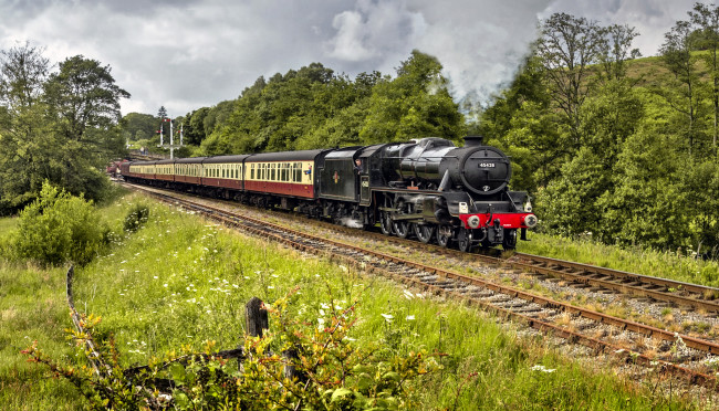 Обои картинки фото техника, паровозы, паровоз, дорога, железная