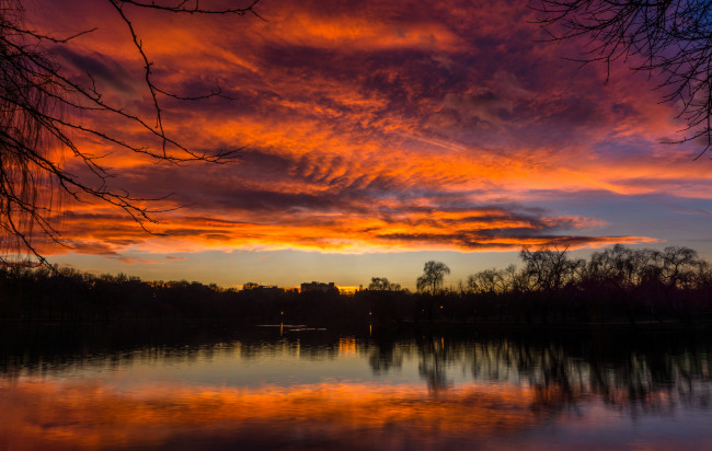 Обои картинки фото природа, реки, озера, озеро, закат