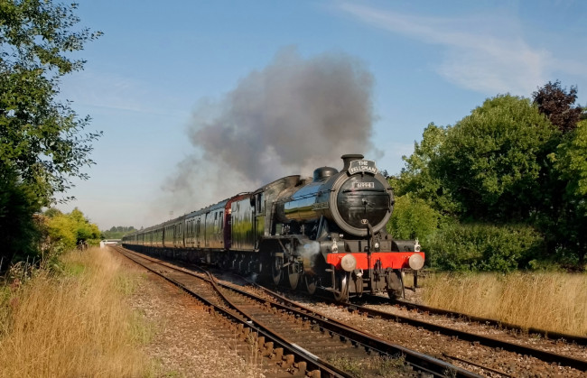 Обои картинки фото техника, паровозы, паровоз, дорога, железная
