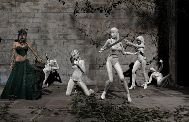 Обои картинки фото 3д графика, фантазия , fantasy, магия, горгона