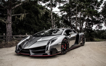 Картинка автомобили lamborghini лес забор серебристый ламборгини деревья грунтовка