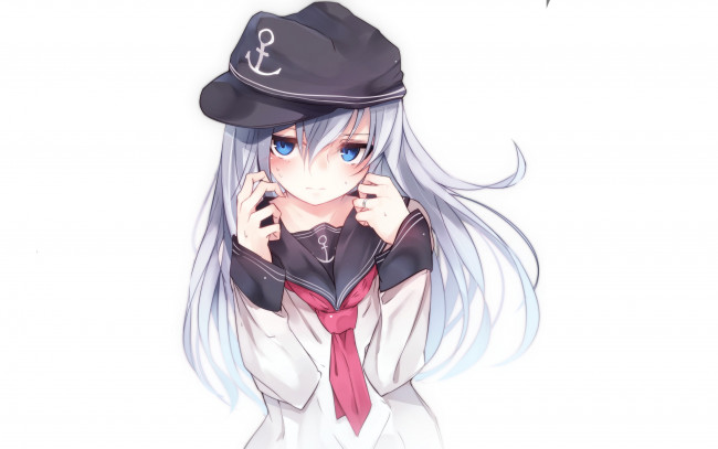 Обои картинки фото аниме, kantai collection, kantai, collection, hibiki, kancolle, haegiwa