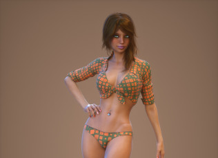 Картинка 3д+графика люди+ people фон взгляд девушка