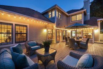 Картинка интерьер веранды +террасы +балконы дом вечер терраса кресла