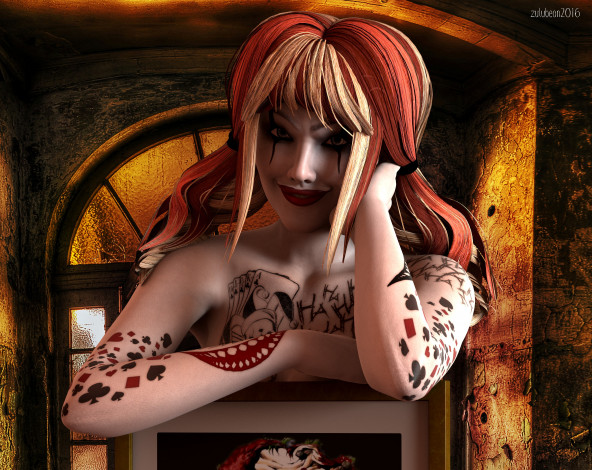 Обои картинки фото 3д графика, фантазия , fantasy, фон, взгляд, девушка