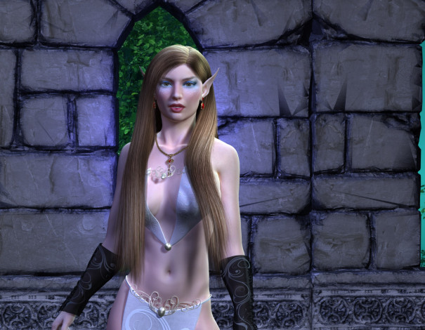 Обои картинки фото 3д графика, эльфы , elves, эльфийка, взгляд, фон