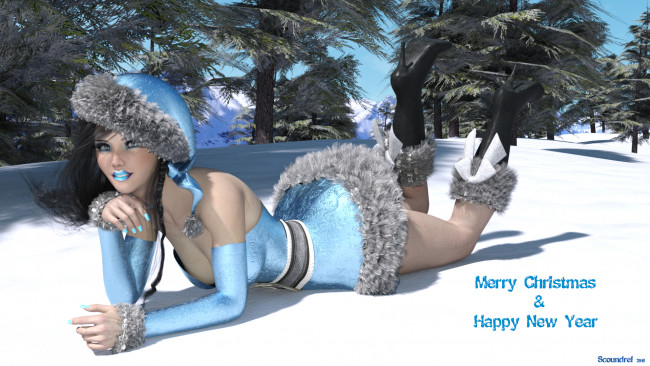 Обои картинки фото 3д графика, праздники , holidays, девушка, взгляд, фон