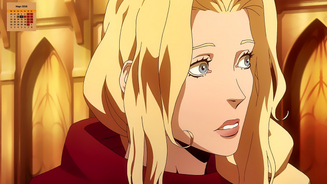 Обои картинки фото календари, аниме, взгляд, 2018, лицо, девушка