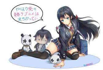 обоя аниме, oregairu, розовая, пора, моей, школьной, жизни