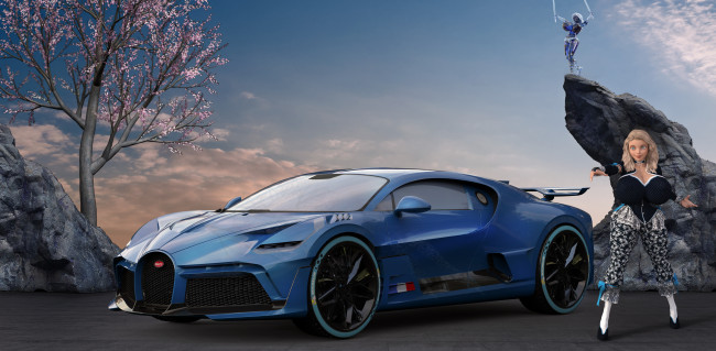 Обои картинки фото 3д графика, люди-авто, мото , people- car ,  moto, девушка, фон, автомобиль